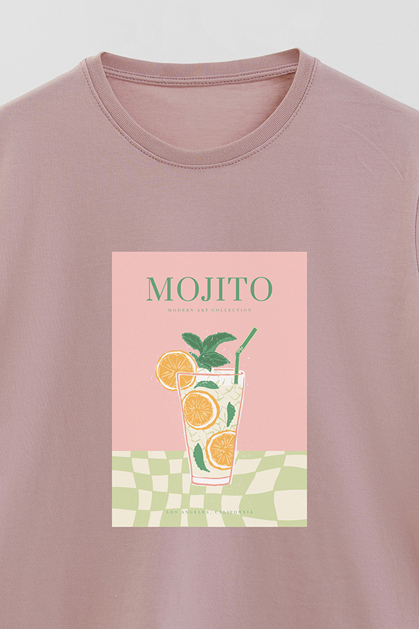 REMERA BASICA ESTAMPADA DRINK MOJITO