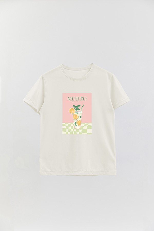 REMERA BASICA ESTAMPADA DRINK MOJITO