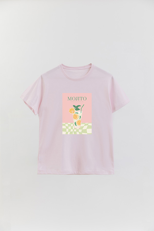 REMERA BASICA ESTAMPADA DRINK MOJITO