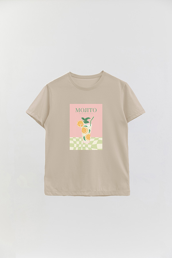 REMERA BASICA ESTAMPADA DRINK MOJITO
