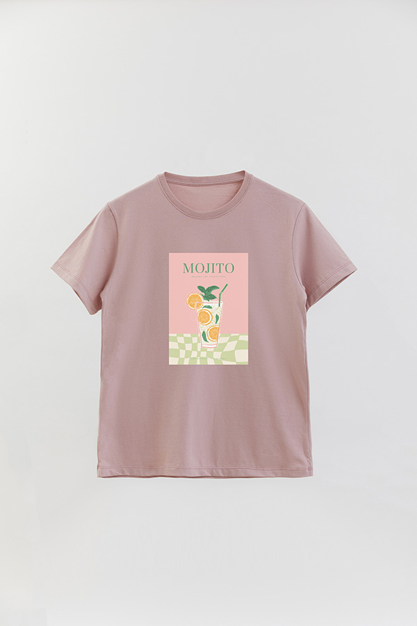 REMERA BASICA ESTAMPADA DRINK MOJITO