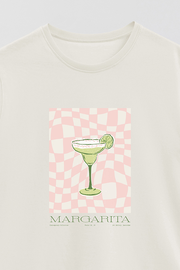 REMERA BASICA ESTAMPADA DRINK MARGARITA