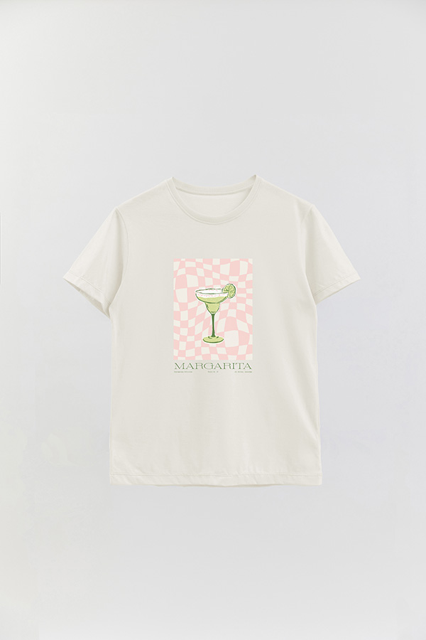 REMERA BASICA ESTAMPADA DRINK MARGARITA