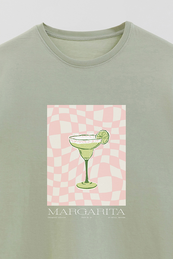 REMERA BASICA ESTAMPADA DRINK MARGARITA