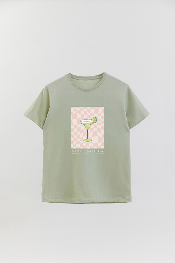 REMERA BASICA ESTAMPADA DRINK MARGARITA