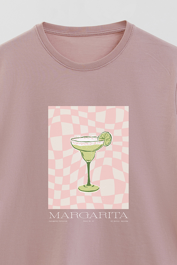 REMERA BASICA ESTAMPADA DRINK MARGARITA