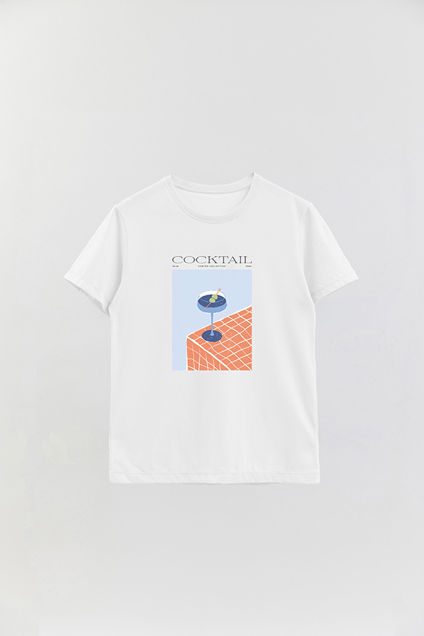REMERA BASICA ESTAMPADA DRINK COCKTAIL