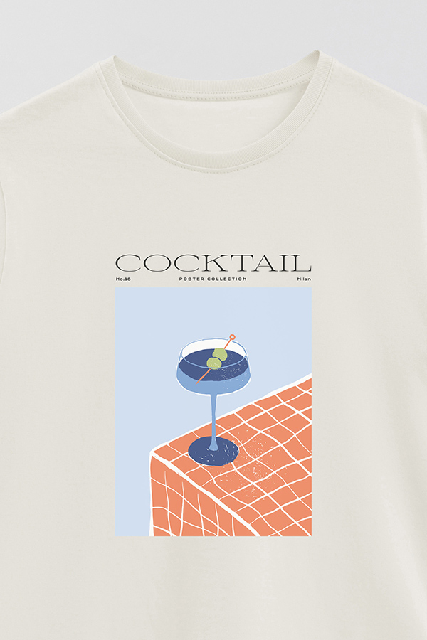 REMERA BASICA ESTAMPADA DRINK COCKTAIL