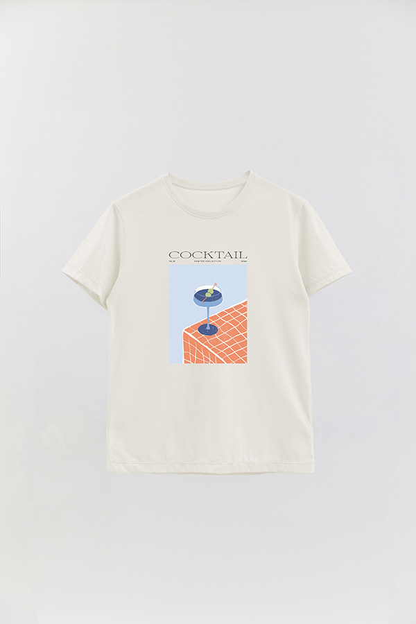 REMERA BASICA ESTAMPADA DRINK COCKTAIL