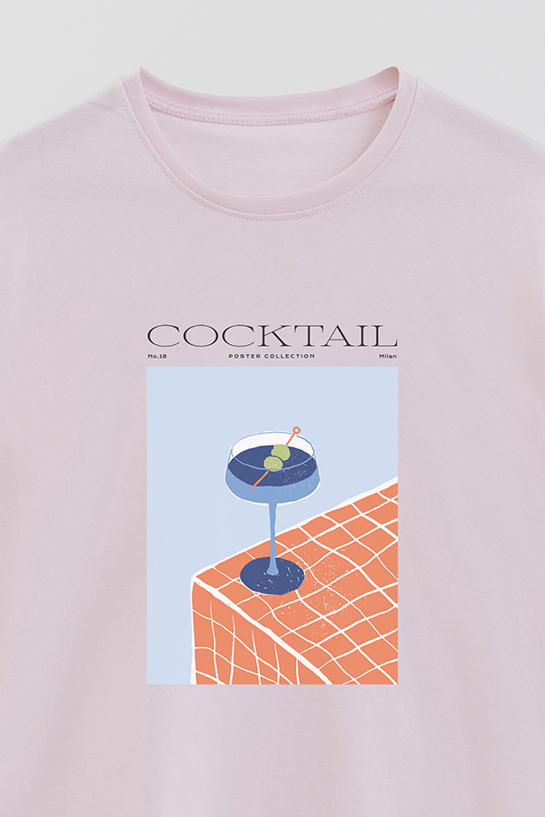REMERA BASICA ESTAMPADA DRINK COCKTAIL