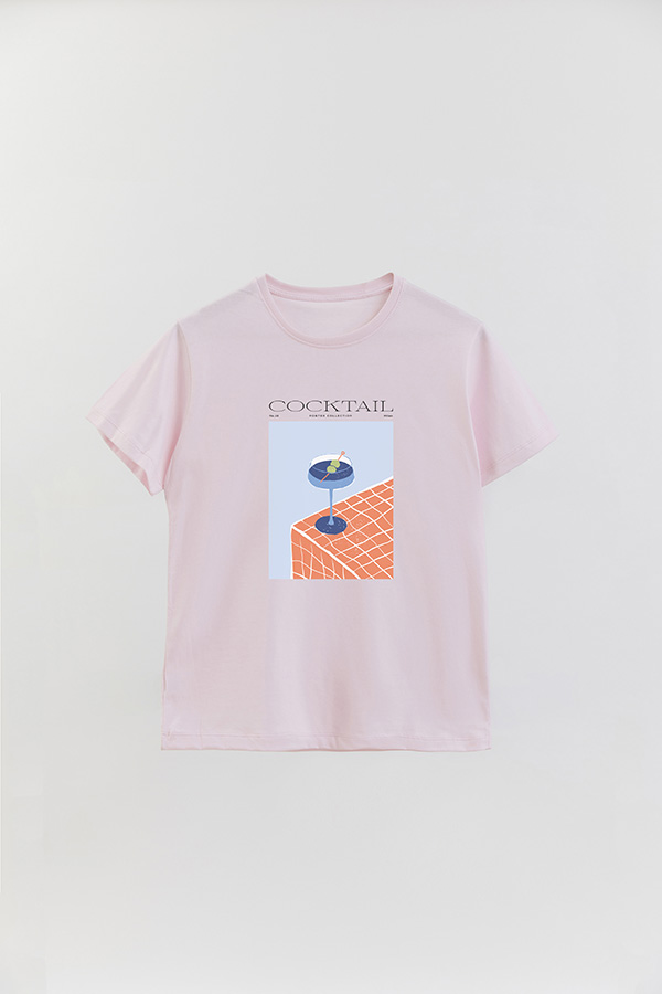 REMERA BASICA ESTAMPADA DRINK COCKTAIL