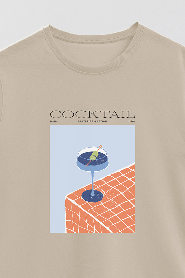 REMERA BASICA ESTAMPADA DRINK COCKTAIL