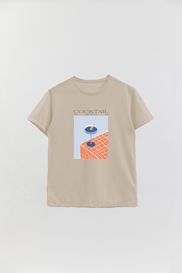 REMERA BASICA ESTAMPADA DRINK COCKTAIL