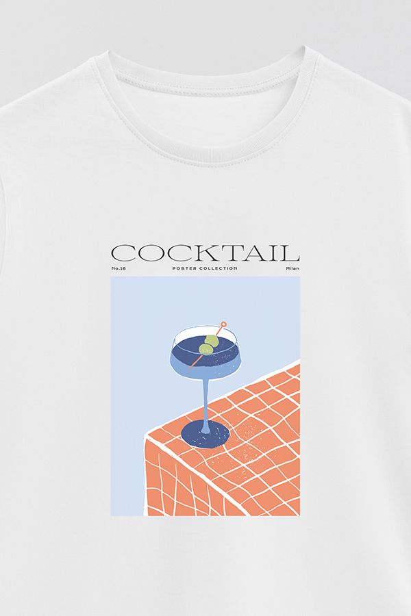 REMERA BASICA ESTAMPADA DRINK COCKTAIL