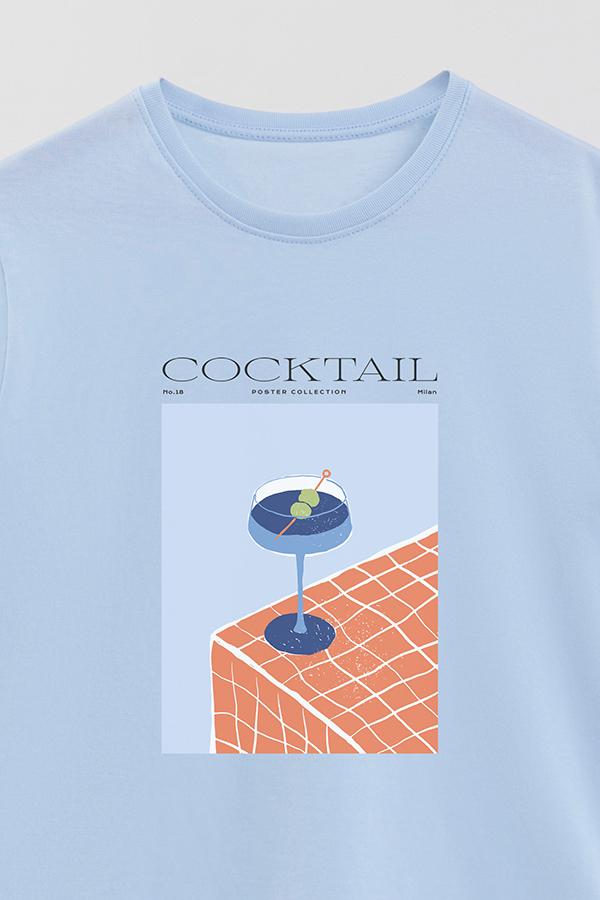 REMERA BASICA ESTAMPADA DRINK COCKTAIL