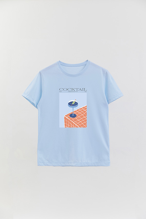 REMERA BASICA ESTAMPADA DRINK COCKTAIL