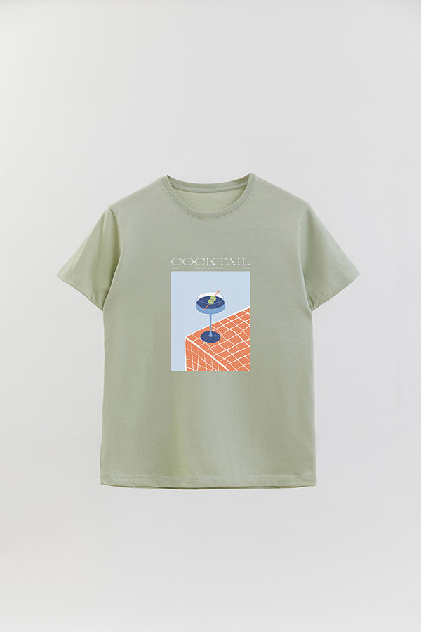 REMERA BASICA ESTAMPADA DRINK COCKTAIL