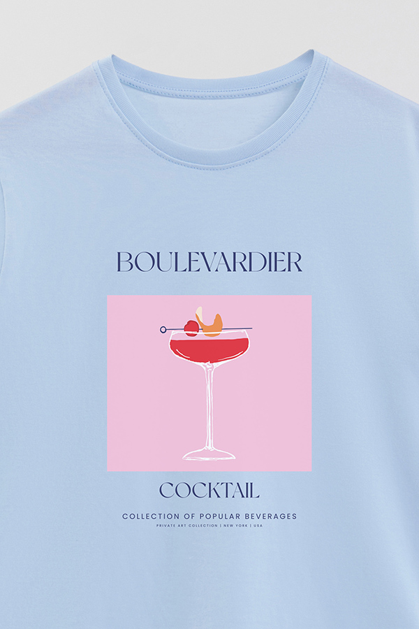 REMERA BASICA ESTAMPADA DRINK BOULEVARDIER
