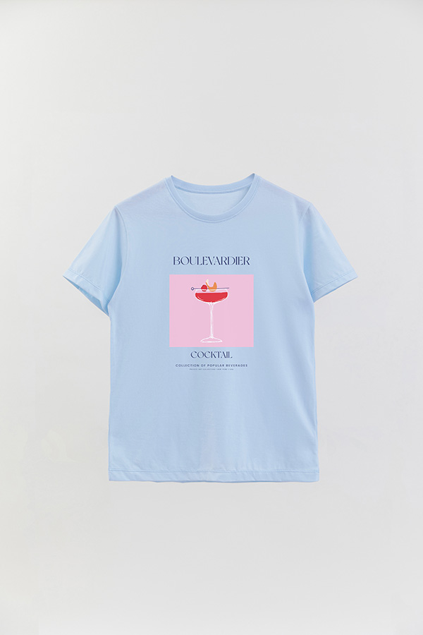 REMERA BASICA ESTAMPADA DRINK BOULEVARDIER