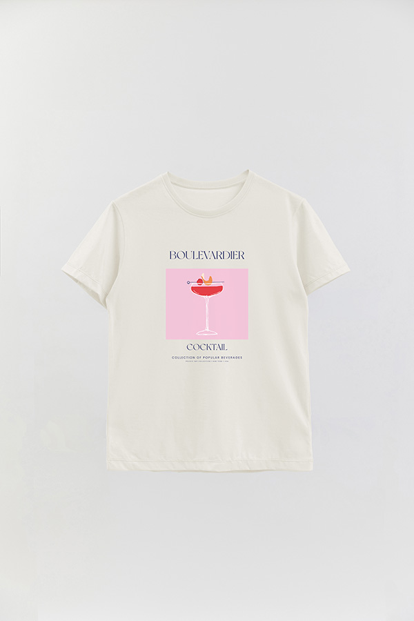 REMERA BASICA ESTAMPADA DRINK BOULEVARDIER
