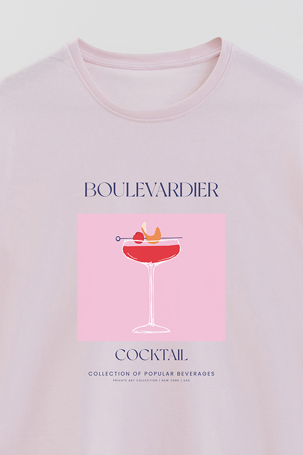 REMERA BASICA ESTAMPADA DRINK BOULEVARDIER