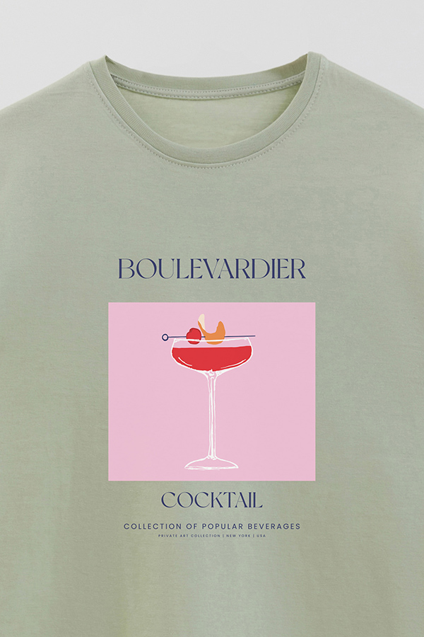 REMERA BASICA ESTAMPADA DRINK BOULEVARDIER