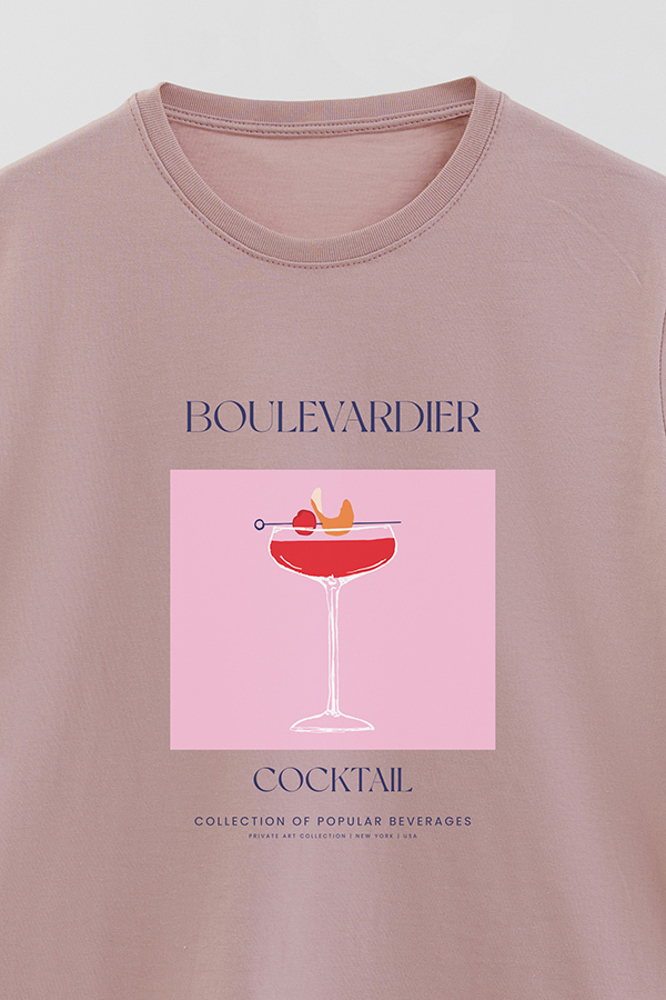 REMERA BASICA ESTAMPADA DRINK BOULEVARDIER