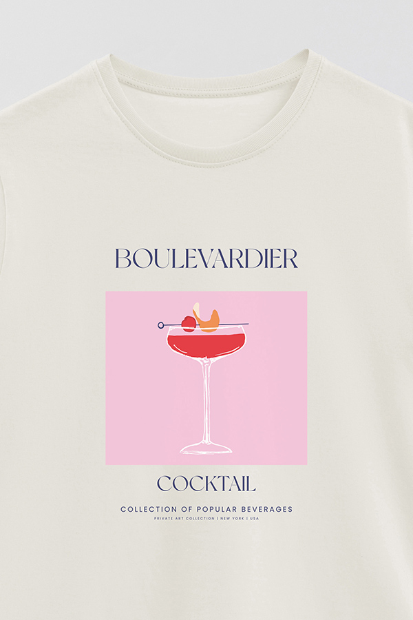 REMERA BASICA ESTAMPADA DRINK BOULEVARDIER