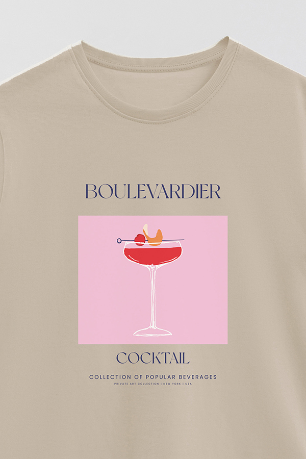 REMERA BASICA ESTAMPADA DRINK BOULEVARDIER