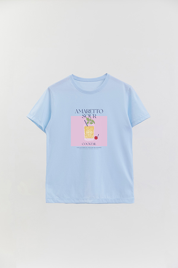 REMERA BASICA ESTAMPADA DRINK AMARETTO SOUR