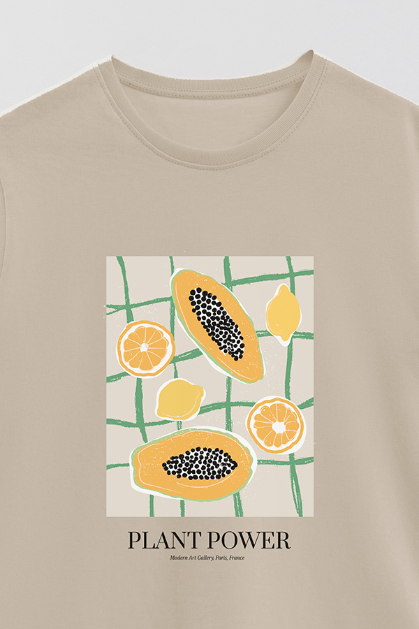 REMERA BASICA ESTAMPADA FOOD VEGAN