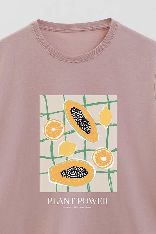 REMERA BASICA ESTAMPADA FOOD VEGAN