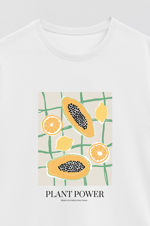 REMERA BASICA ESTAMPADA FOOD VEGAN