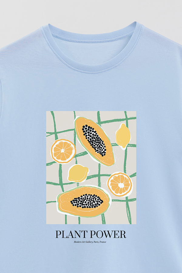 REMERA BASICA ESTAMPADA FOOD VEGAN