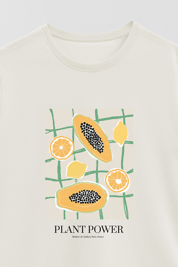 REMERA BASICA ESTAMPADA FOOD VEGAN