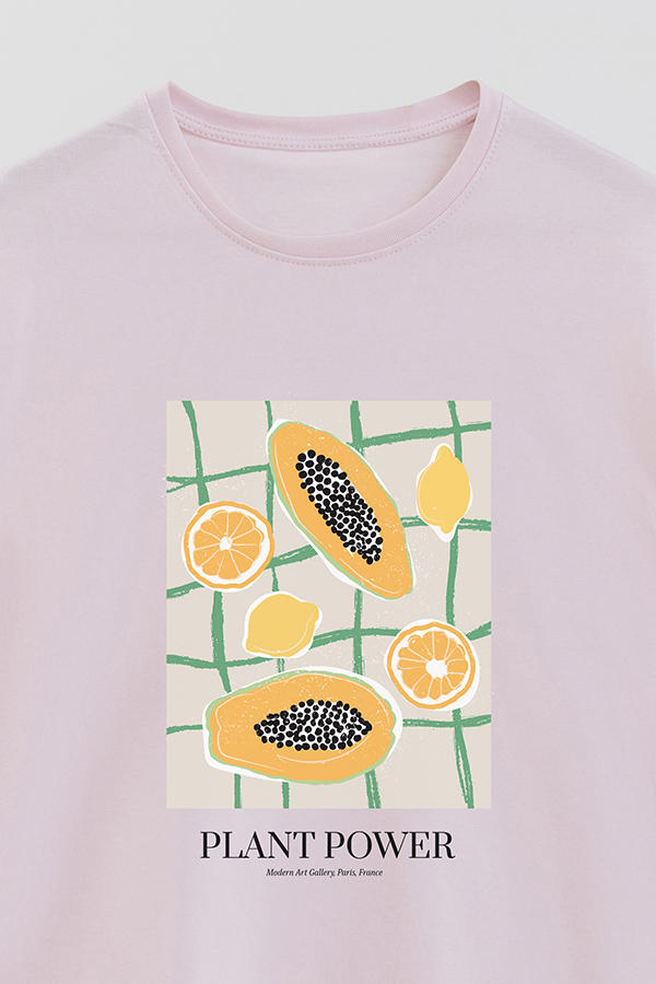 REMERA BASICA ESTAMPADA FOOD VEGAN