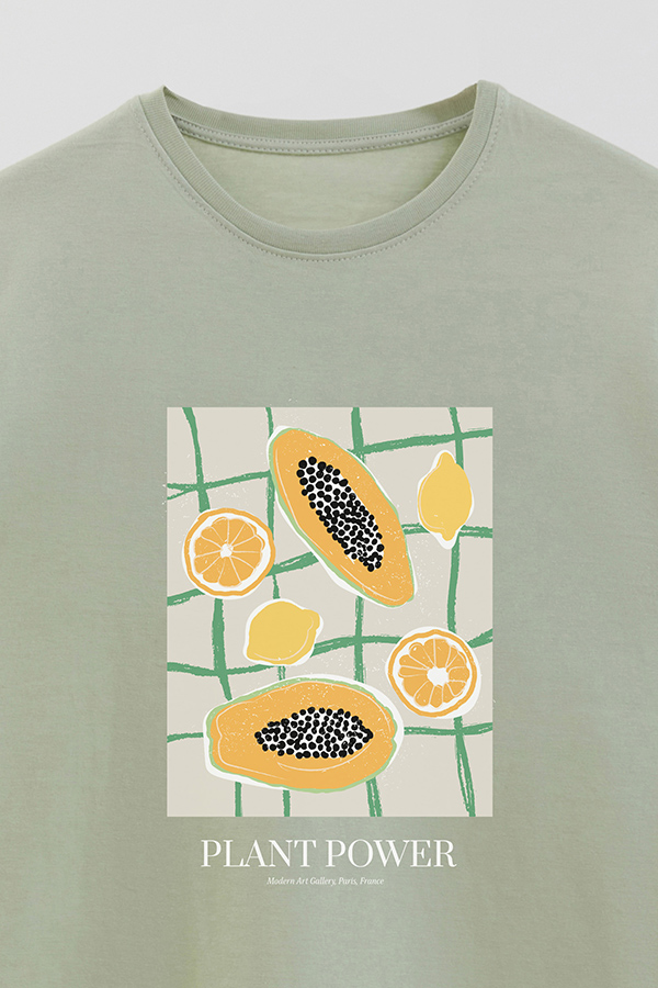 REMERA BASICA ESTAMPADA FOOD VEGAN
