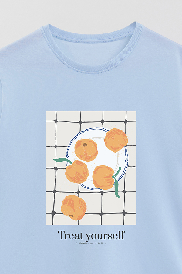 REMERA BASICA ESTAMPADA FOOD TREAT YOURSELF