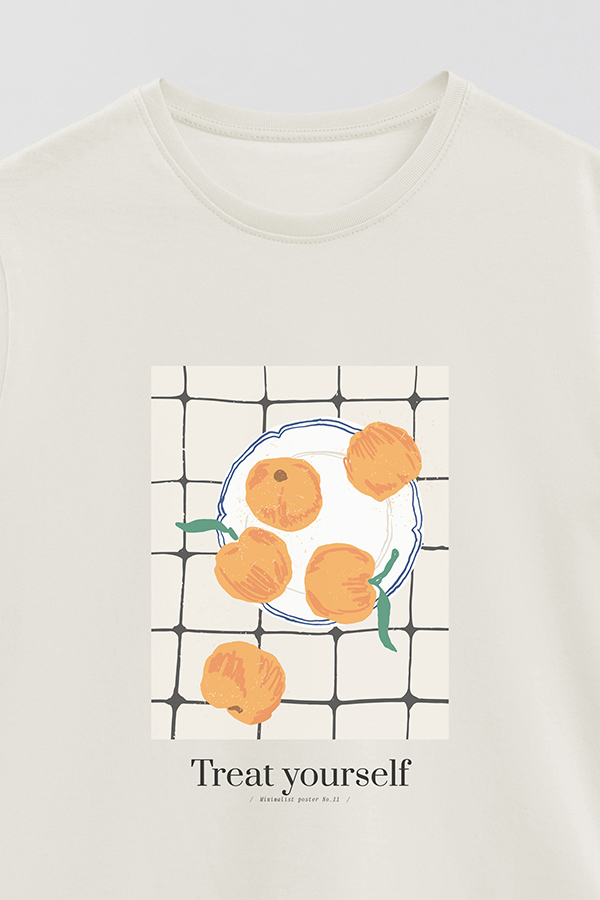 REMERA BASICA ESTAMPADA FOOD TREAT YOURSELF
