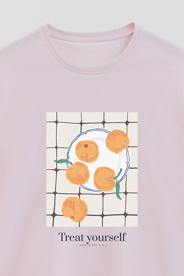 REMERA BASICA ESTAMPADA FOOD TREAT YOURSELF