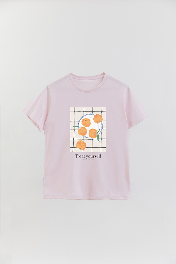 REMERA BASICA ESTAMPADA FOOD TREAT YOURSELF
