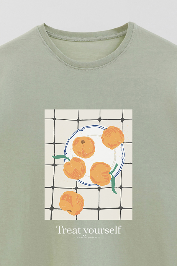 REMERA BASICA ESTAMPADA FOOD TREAT YOURSELF