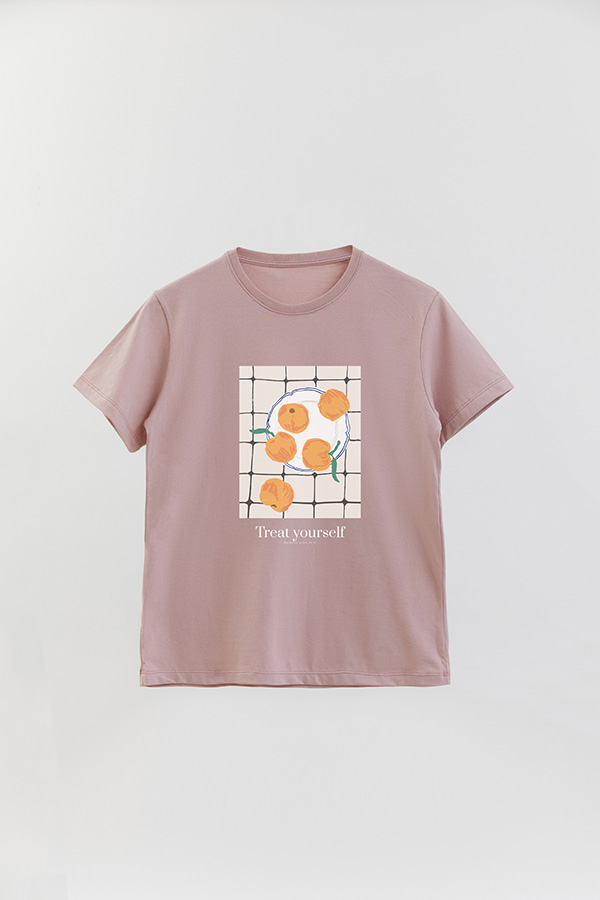 REMERA BASICA ESTAMPADA FOOD TREAT YOURSELF