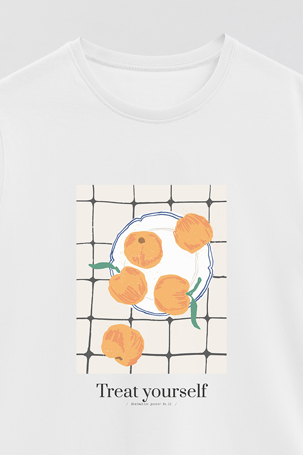 REMERA BASICA ESTAMPADA FOOD TREAT YOURSELF