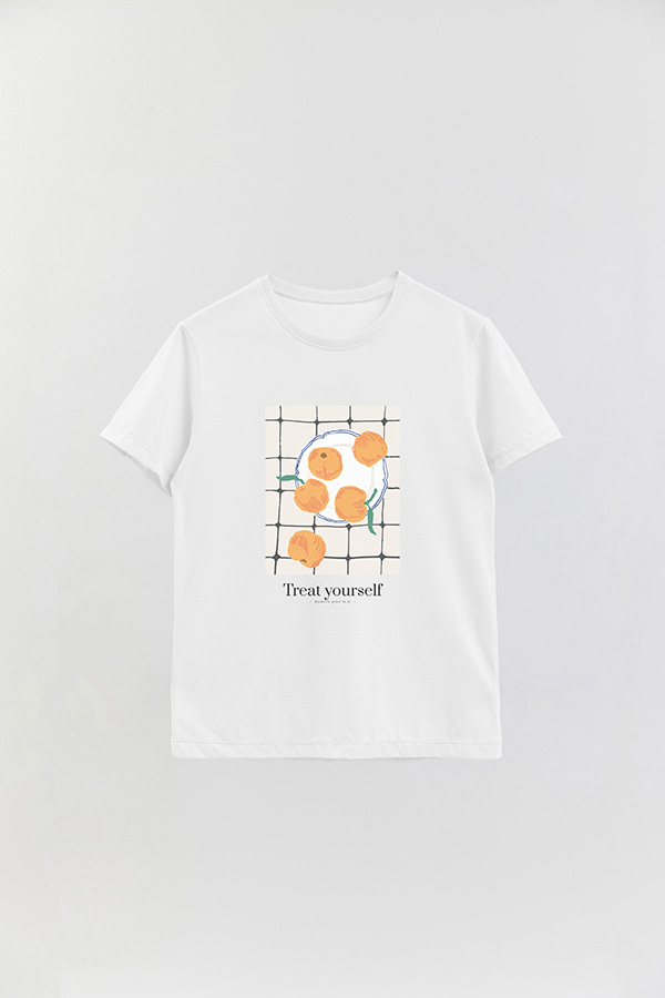 REMERA BASICA ESTAMPADA FOOD TREAT YOURSELF