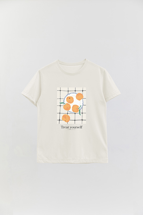 REMERA BASICA ESTAMPADA FOOD TREAT YOURSELF