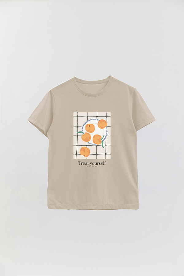 REMERA BASICA ESTAMPADA FOOD TREAT YOURSELF