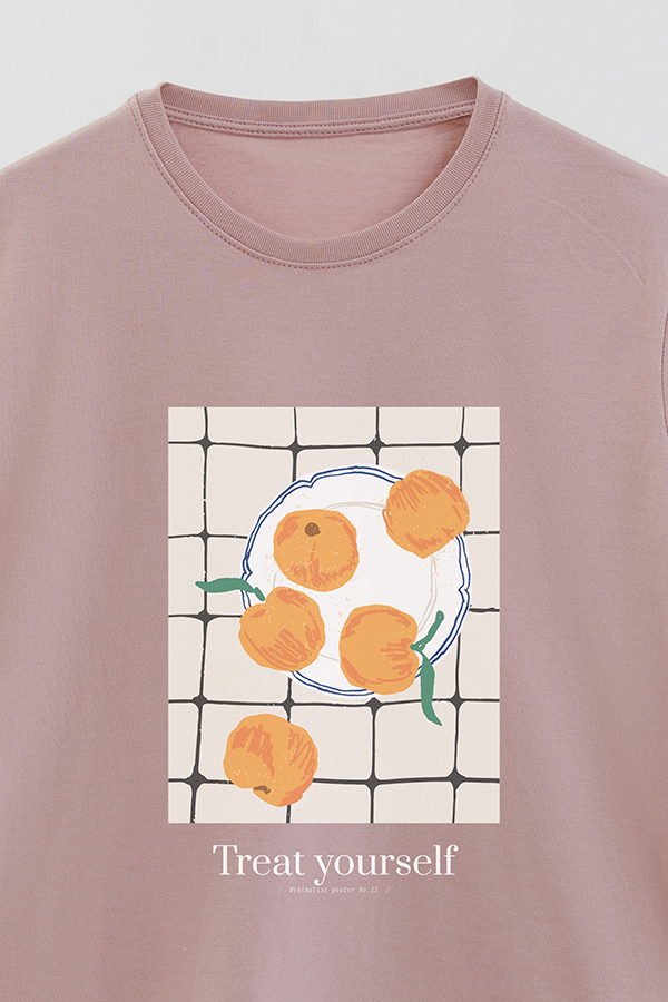 REMERA BASICA ESTAMPADA FOOD TREAT YOURSELF