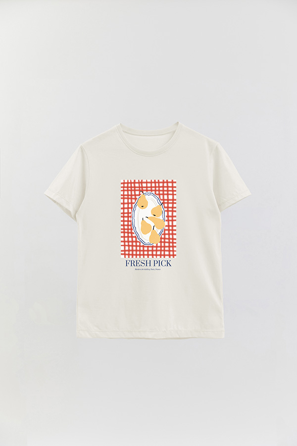 REMERA BASICA ESTAMPADA FOOD PEAR