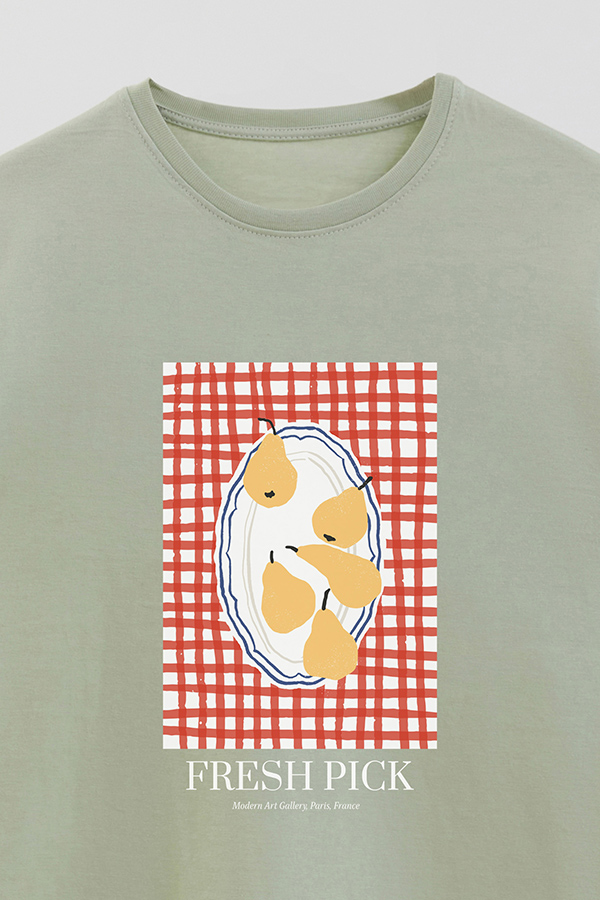 REMERA BASICA ESTAMPADA FOOD PEAR